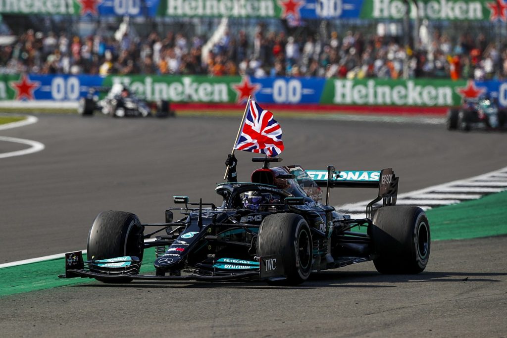 Formula 1 car on track during the British Grand Prix at Silverstone